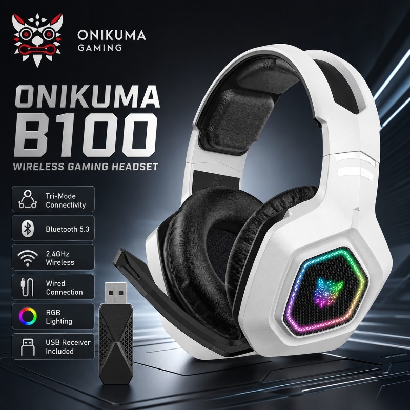 Gaming Console Amazon - سماعة ألعاب لاسلكية ONIKUMA B100 بتقنية