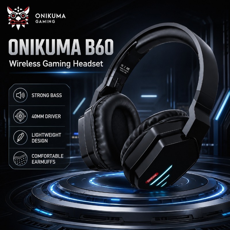 Gaming Console Amazon - سماعة ألعاب لاسلكية ONIKUMA B60 بصوت