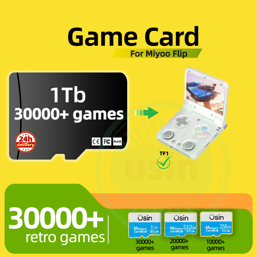 Gaming Console Cartoon - بطاقة الألعاب لـ Miyoo Flip 30000+