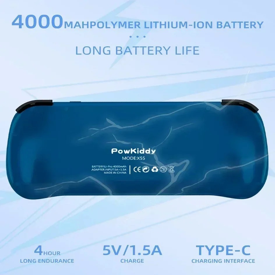 جهاز ألعاب محمول POWKIDDY X55، - مراجعة Gaming Console All In One وسعره