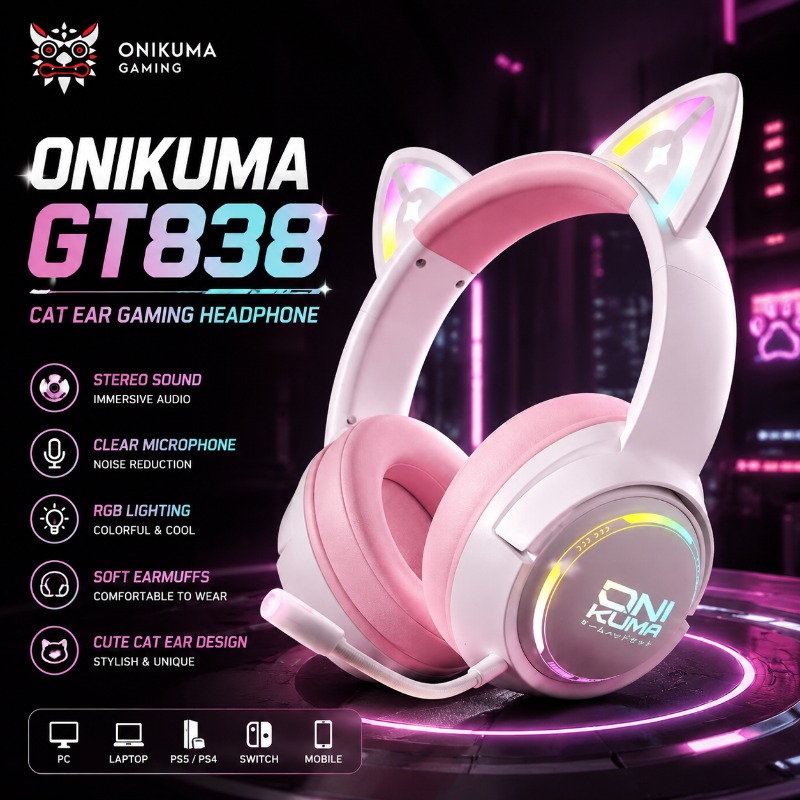 سماعة ألعاب ONIKUMA GT838 بتصم - مراجعة Gaming Console Amazon وسعره