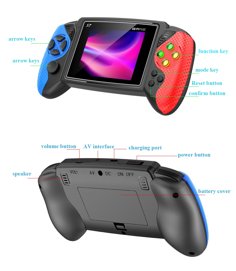 جهاز ألعاب محمول S7 ريترو بشاش - مراجعة Gaming Console Handheld Retro وسعره